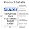 Signmission Employees Only Customers Do Not Enter OSHA Notice Sign, Aluminum, 18in W x 24in L, 2PK OS-2PACK-NS-A-1824-V-11991 - alternate 4